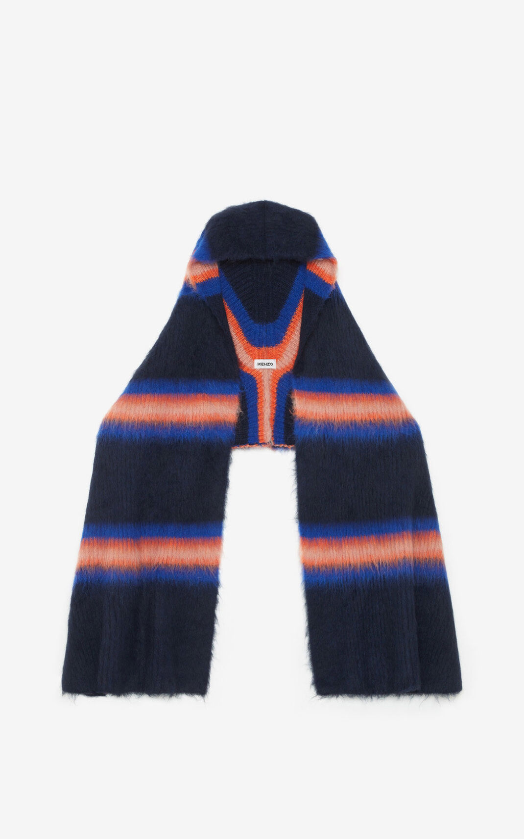 Kenzo Striped alpaca wool Tørklæde Dame - Blå DK-479350